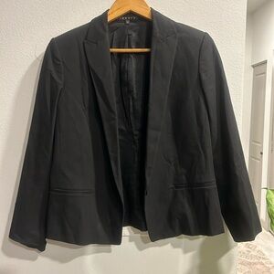 Theory Black Lyn C Tailored Blazer Size 10